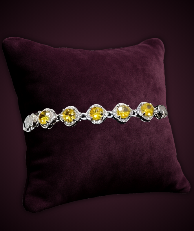 ellow Sapphire Silver Bracelet
