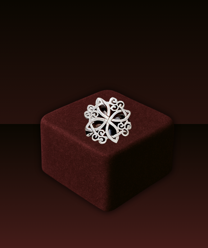 Vintage Floral Pattern Silver Ring