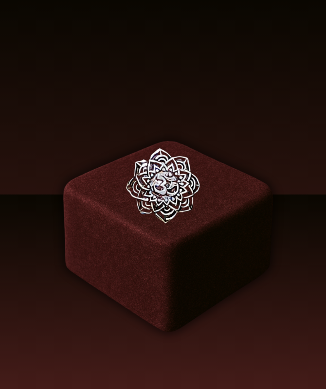 Om Lotus Mandala Silver Ring