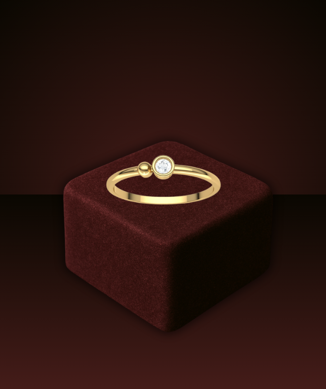 Minimal Gold Diamond Ring