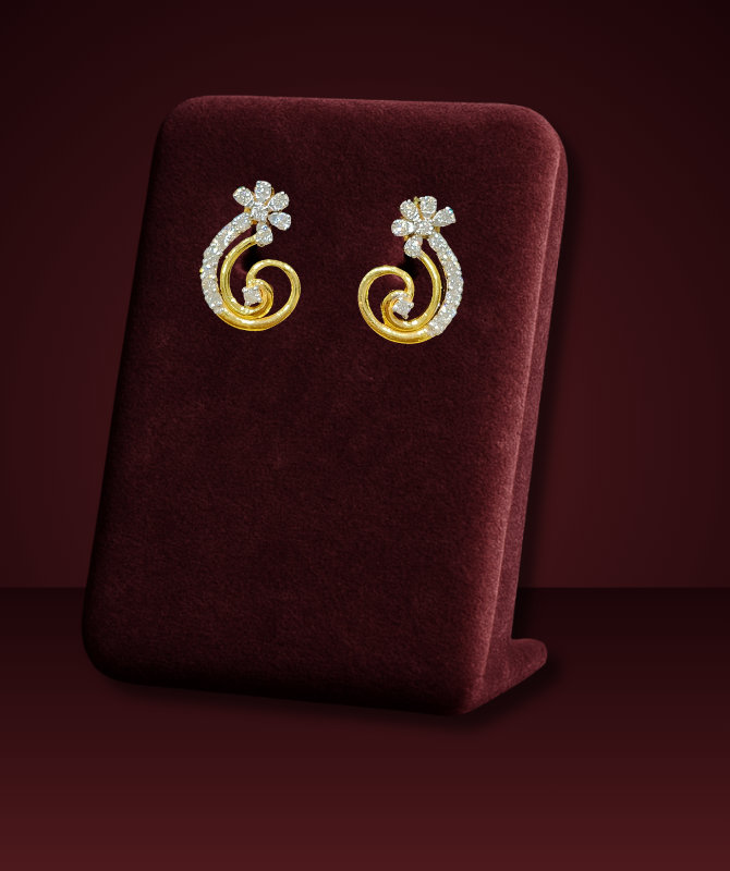 Sparkle Swirl Floral Diamond Earrings
