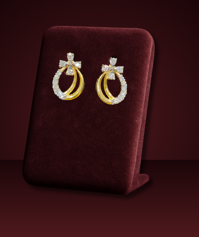 Crystal Bloom Loop Earrings